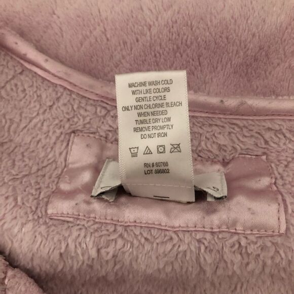 Oscar de la Renta Full Zip Plush Robe Diamond Quilted Lavender Size XL - Picture 7 of 9